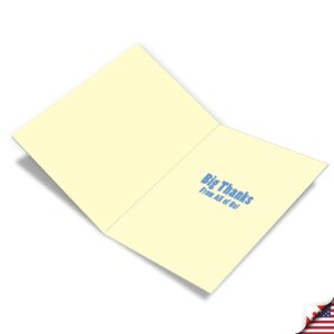 NobleWorks - Jumbo Funny Thank You Greeting Card From Us 8.5 x 11 Inch with Envelope (1 Pack) Oversize Jumbo Big Difference Pastor J8206TYG-US