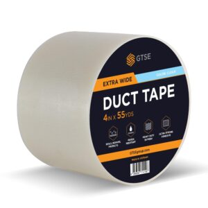 gtse clear duct tape, wide roll, 4 inches x 55 yards (164 ft), heavy-duty, waterproof, transparent tape, for diy projects, repairs, packing, 1 roll