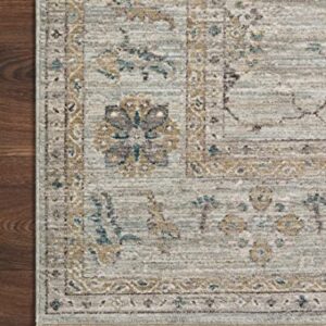 Loloi Magnolia Home by Joanna Gaines Millie Collection MIE-02 Sky/Gold 7'-10" x 10', .25" Pile Height, Area Rug