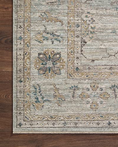 Loloi Magnolia Home by Joanna Gaines Millie Collection MIE-02 Sky/Gold 7'-10" x 10', .25" Pile Height, Area Rug