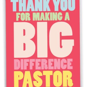 NobleWorks - Jumbo Funny Thank You Greeting Card From Us 8.5 x 11 Inch with Envelope (1 Pack) Oversize Jumbo Big Difference Pastor J8206TYG-US