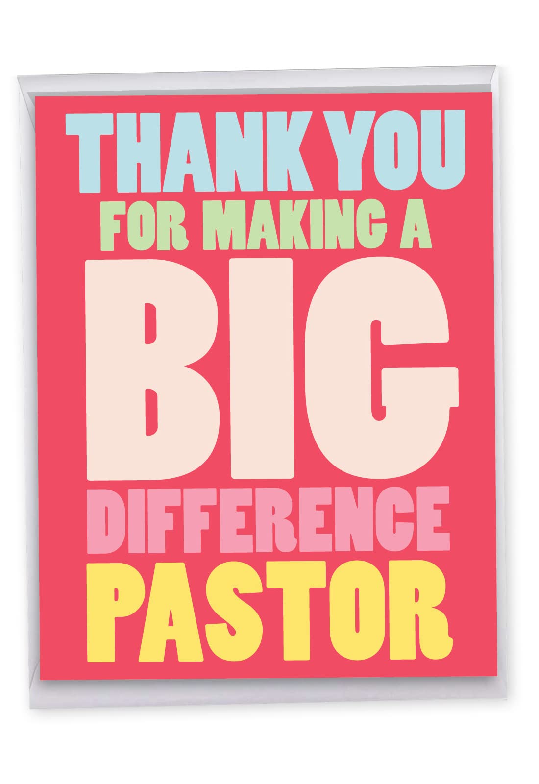 NobleWorks - Jumbo Funny Thank You Greeting Card From Us 8.5 x 11 Inch with Envelope (1 Pack) Oversize Jumbo Big Difference Pastor J8206TYG-US