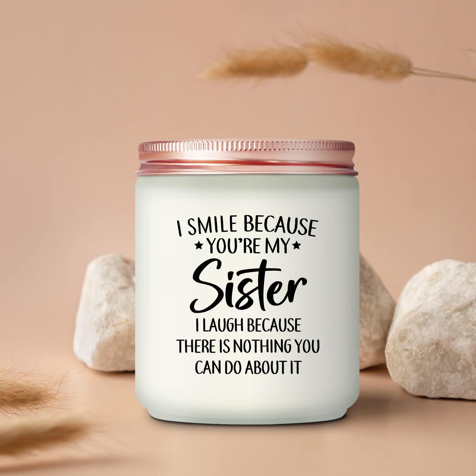 Maybeone Christmas Gifts for Sister - Big Sister Birthday Mothers Day Valentines Day Gifts from Sister Brother - I Smile Because You are My Sister Candle