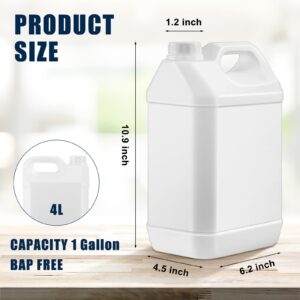 8 Pack 1 Gallon Plastic Jug with Child Resistant Lid Jugs with Ergonomic Handle Reusable BPA Free Storage Containers, HDPE Construction for Residential or Commercial Use