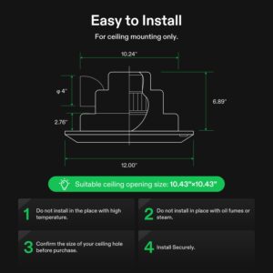 VIVOSUN Bathroom Ventilation and Exhaust Fan with LED Light, Ceiling Mount Vent Fan & Adjustable Light Combo, 1.0 Sones, 110 CFM, 4 Inch Duct Fan for Bath, Shower, Office, Restroom, 105 sq. ft