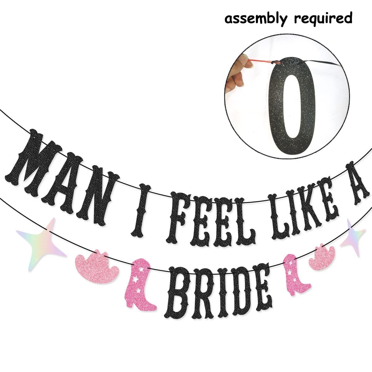 Man I Feel Like a Bride Banner for Western Cowgirl, Last Rodeo Hoedown, Nash Bash Nashville Bachelorette Party Decorations