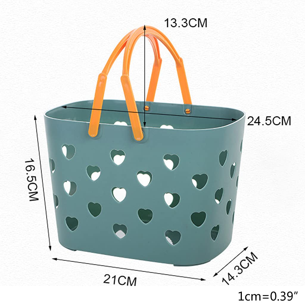 yungluner Plastic Storage Basket with Handles Hollow Shower Caddy Basket with Holes Bathroom Organizer Tote Toiletry Bag Basket Box Organizer