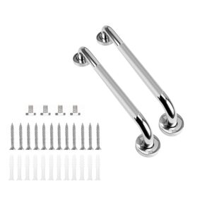 supregear bathroom grab bar, 2 pack non-slip bathroom safety handle 12 in 304 stainless steel bath safety grip balance grab bar for bathtub toilet kitchen bedroom, concealed screw wall mounted