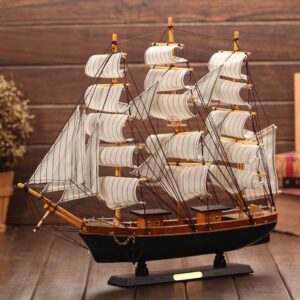 wooden sailboat model decor miniature sailing boat ship model home decoration rustic mini antique sailboat ornament crafts handcrafted nautical ocean theme sailing boat for home office tabletop