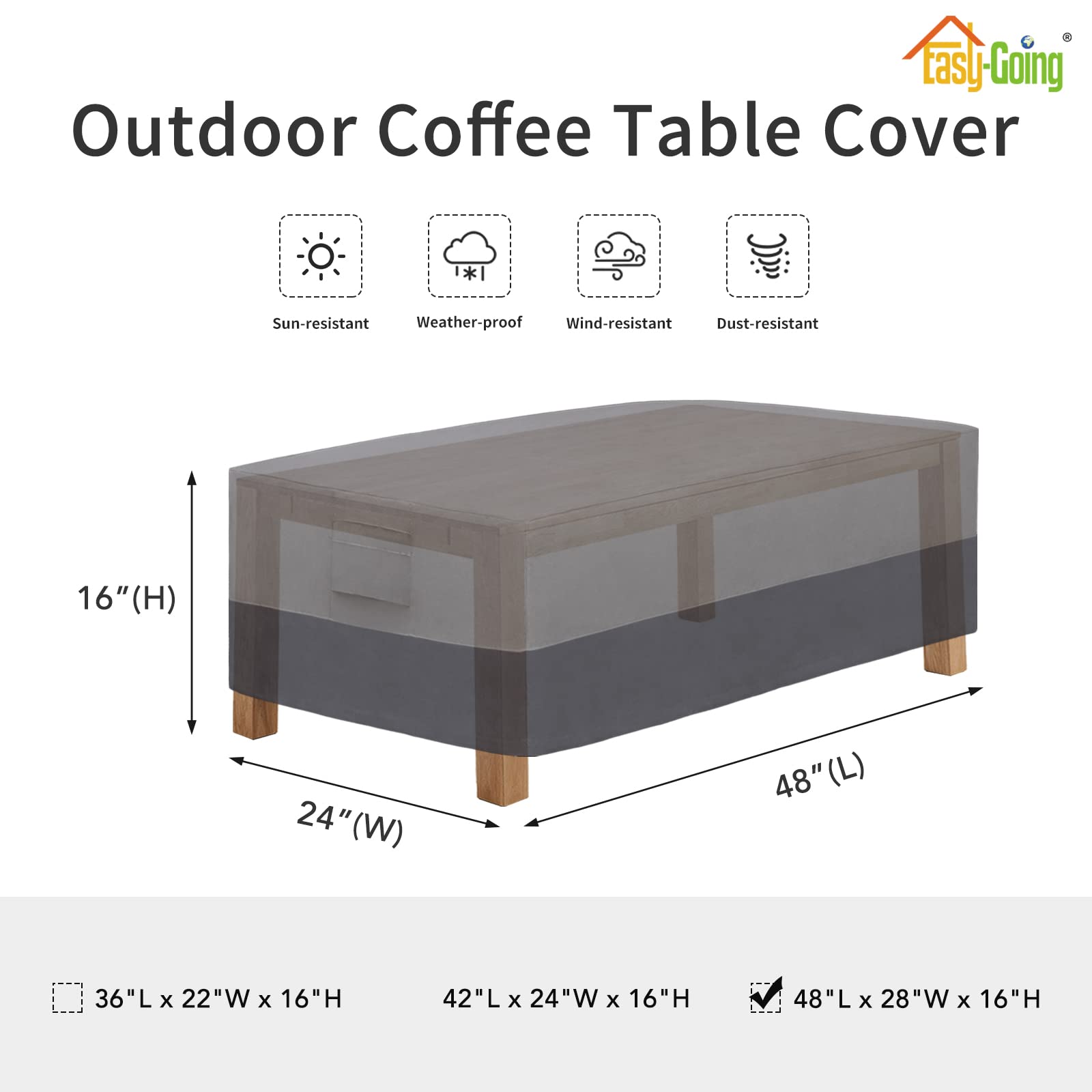 Easy-Going Patio Loveseat Cover Bundles Coffee Table Cover