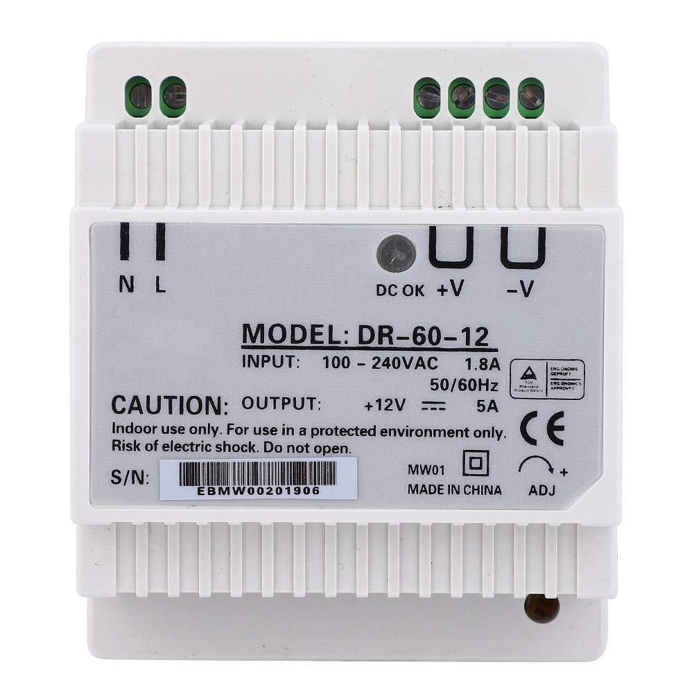 DR 60 12 DIN Rail Power Supply 100 240V 12V 5A 60W Single Output PWM Switching Electric Source Half Bridge Signal Sources Industrial Equipment