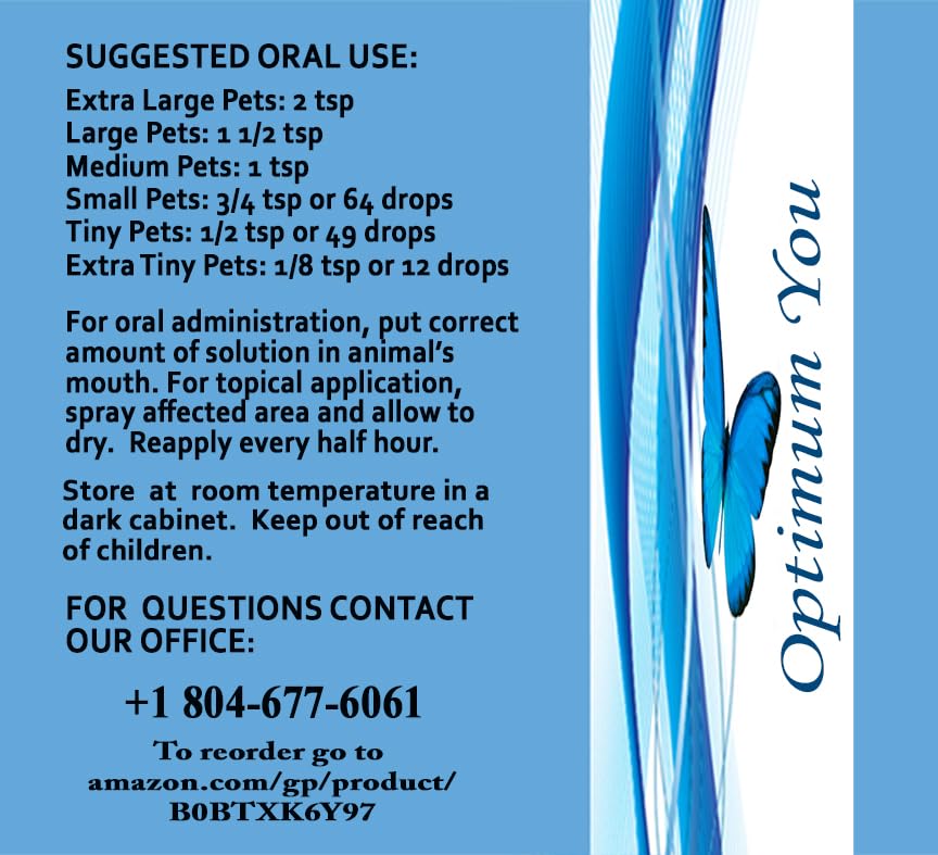 Optimum You Colloidal Silver Liquid for Pets, Dogs, Cats | 500 ppm, Extra Strength (8 oz) | Spray & Drops | Hot Spot & Itch Relief | Wound Care | Immune Support