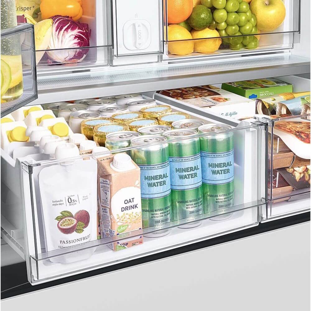 SAMSUNG RF30BB620012 30 Cu. Ft. Bespoke White Glass 3-Door French Door Refrigerator