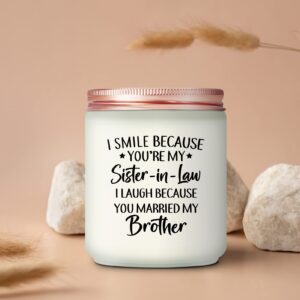 Maybeone Sister in Law Christmas Gifts - Birthday Valentines Day Mothers Day Wedding Gifts for Sister in Law - Scented Candle Gifts for Future Sister in Law