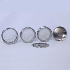 3 Pcs Lab Sieves，6 Inch Diameter Test Sifter with Tray and lid