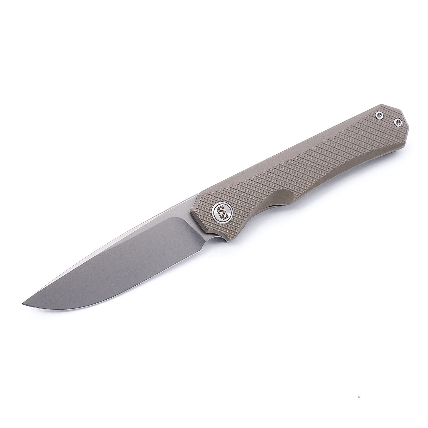 Miguron Knives M Koraki II Front Flipper Folding Knife 3.25" M390 Blade Bronze Anodized Titanium Handle Pocket Knife MGR-606BNII