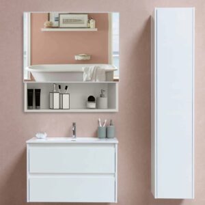 YEPOTUE Bathroom Wall Cabinet 23.6 "x19.6 Mirrored Medicine Cabinets Organizer, Over The Toilet Space Saver Storage Cabinet Aluminum, Water, Rust Resistant, Recess or Surface Mount