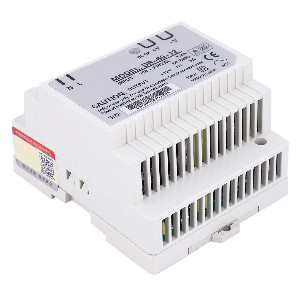 DR 60 12 DIN Rail Power Supply 100 240V 12V 5A 60W Single Output PWM Switching Electric Source Half Bridge Signal Sources Industrial Equipment