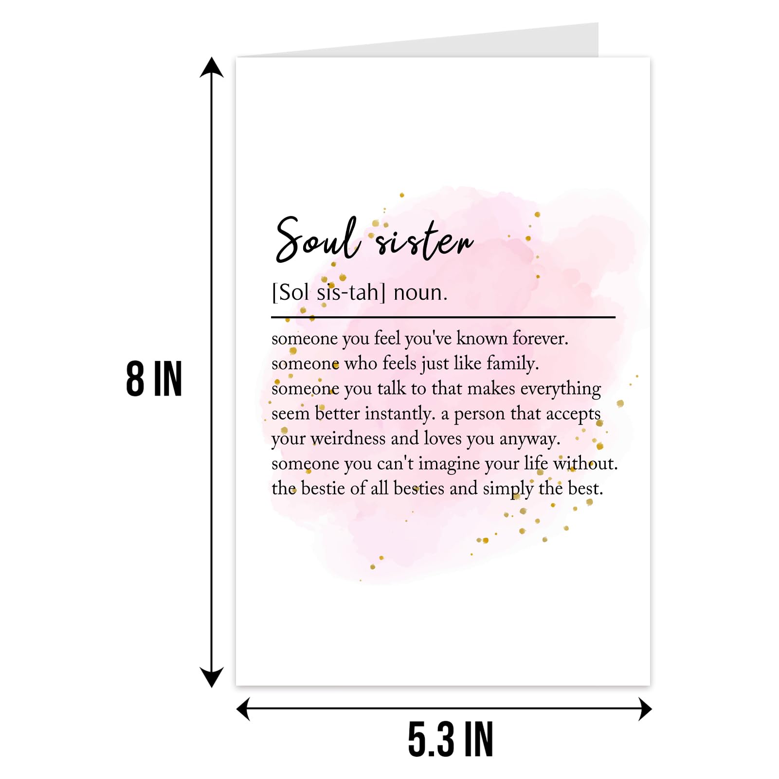 Qiliji Soul Sister Definition Birthday Card, Bestie Birthday Card Gift, Funny Birthday Card for Best Friend, Friendship Birthday Card