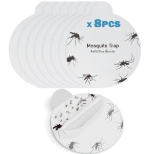 24pcs refill glue boards 4.3" sticky glue pads compatible with katchy, fenun and other models indoor mosquito insect trap, bug catcher replacement glue boards, mosquito lamp refillable glue pads