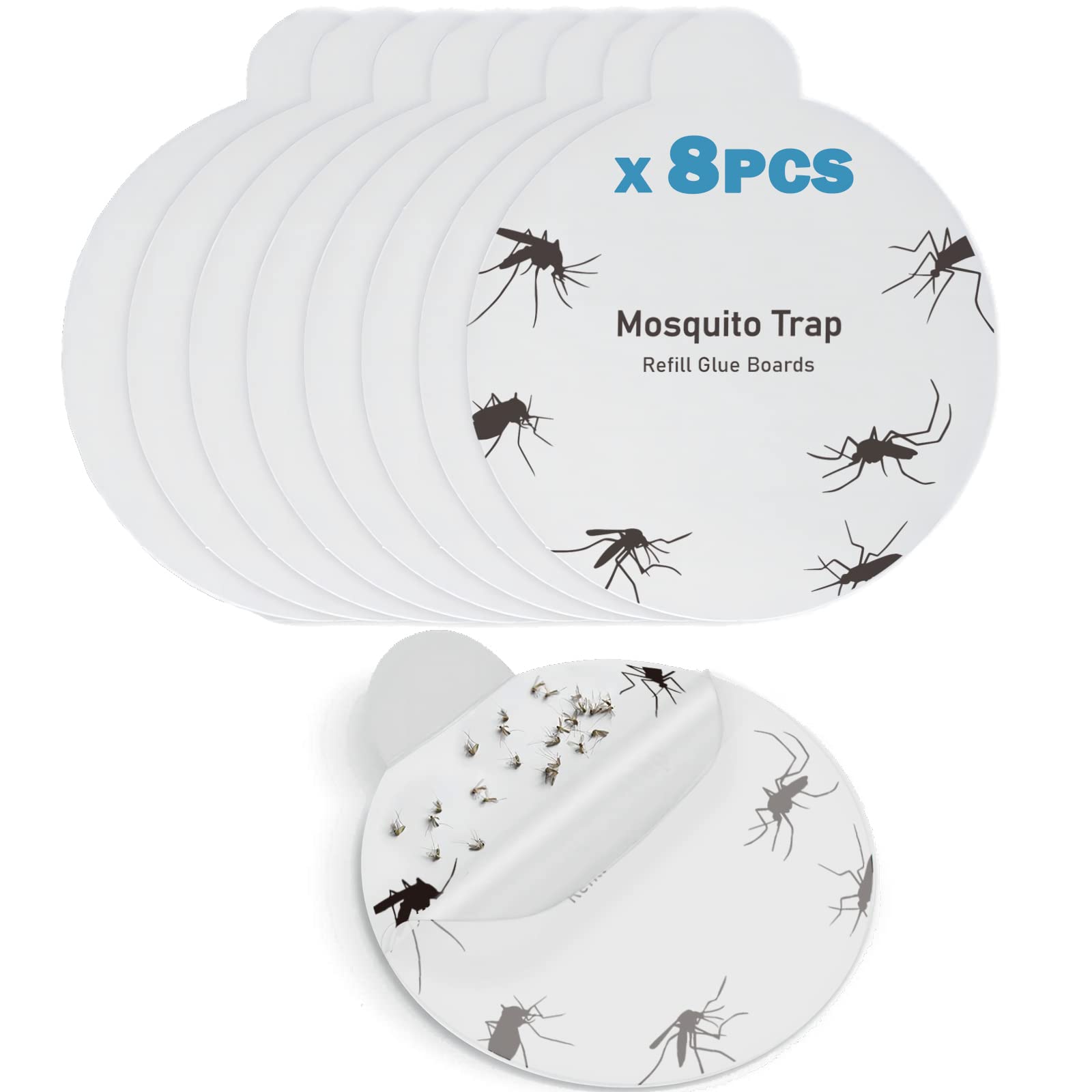 24Pcs Refill Glue Boards 4.3" Sticky Glue Pads Compatible with Katchy, Fenun and Other Models Indoor Mosquito Insect Trap, Bug Catcher Replacement Glue Boards, Mosquito Lamp Refillable Glue Pads