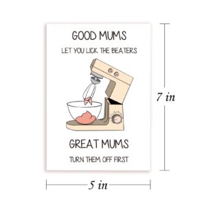 HEALSLA Funny Mothers Day Card, First Mother's Day Gifts for Wife Mom from Daughter Son, Lick The Beaters Great Mums Turn Them Off First, Birthday Gifts for Mom from Husband with Envelope