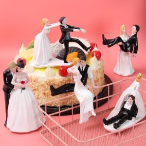 Wedding Cake Toppers, Resin Bride and Groom Figurine, Couple Romantic Funny Cake Decoration