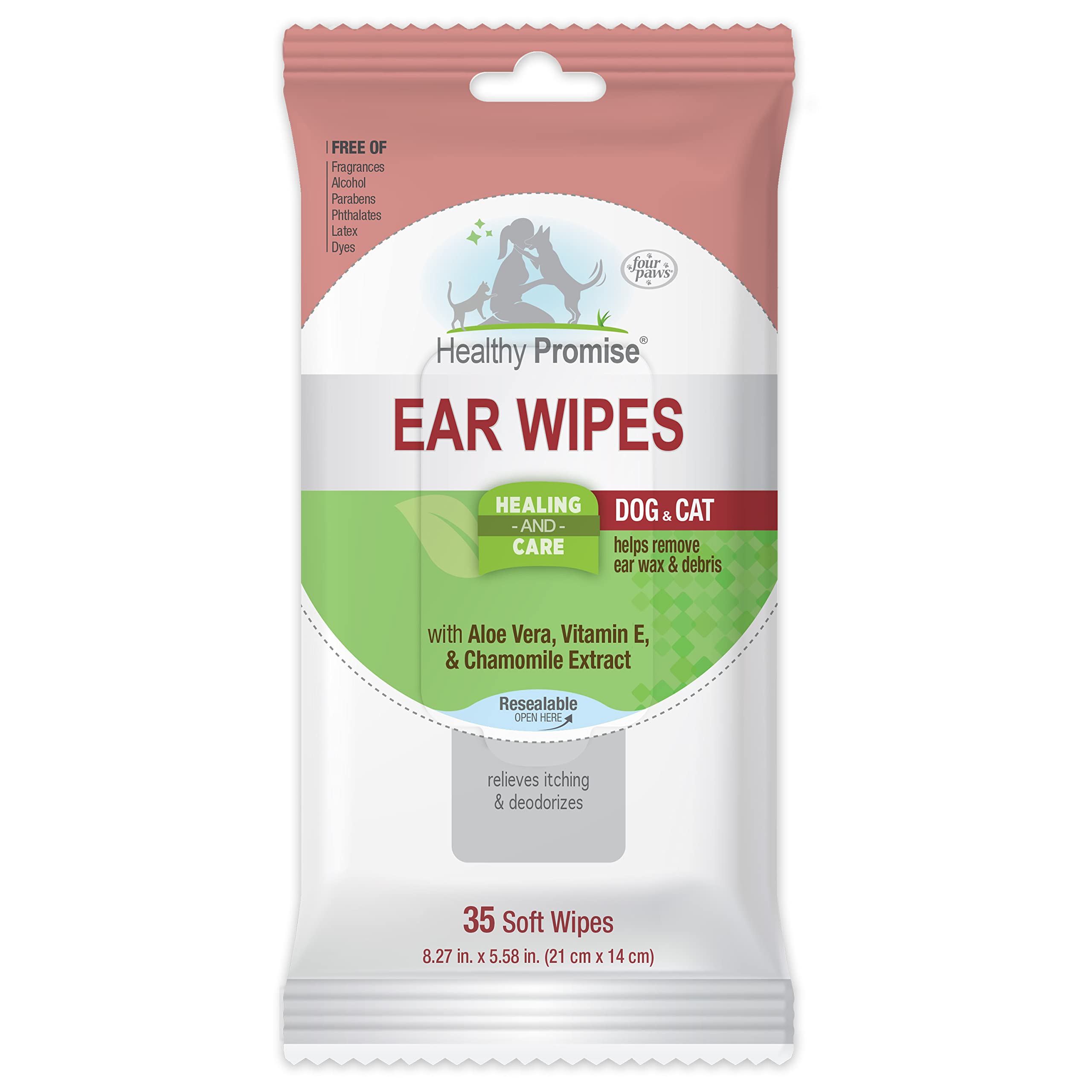 Four Paws Healthy Promise Pet Ear Wipes 35 Count