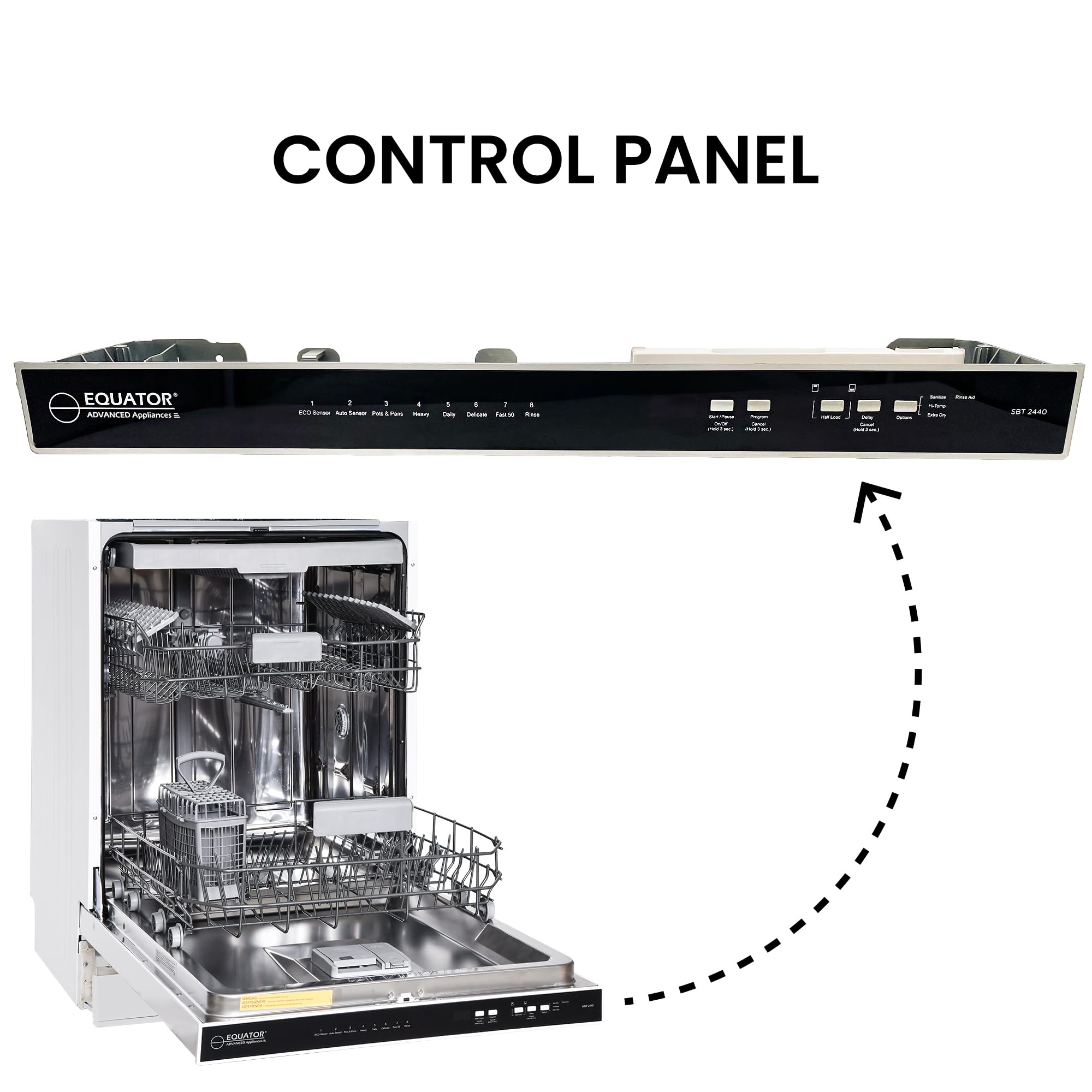 Equator 24 in Dishwasher Top Control 3 Rack 15 place 3.4g QUIET 51 dB 110V EStar in White