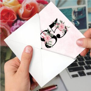 NobleWorks - 85th Milestone Birthday Greeting Card with 5 x 7 Inch Envelope (1 Card) Floral Age 85 C8263MBG