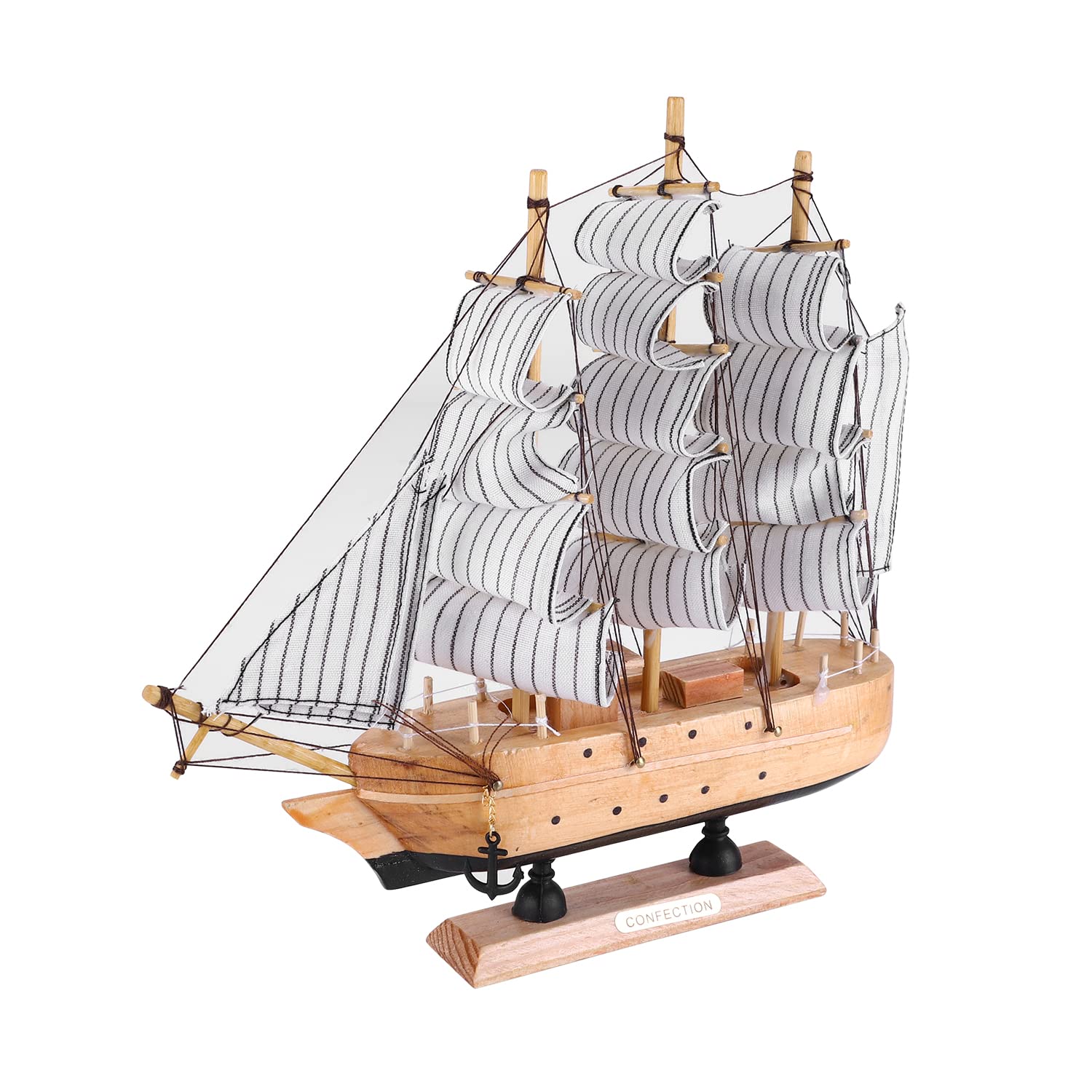 Wooden Sailboat Model Decor Miniature Sailing Boat Ship Model Home Decoration Rustic Mini Antique Sailboat Ornament Crafts Handcrafted Nautical Ocean Theme Sailing Boat for Home Office Tabletop