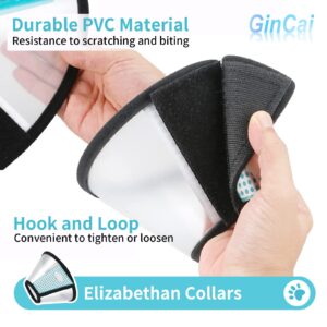 GinCai，Cat Cone, Adjustable Recovery Pet Cone, 5.9~15.7 Inches Lightweight Plastic Elizabethan Collar for Cats, Miniature Dogs and Rabbits (Black) (No. 3, Neck 13-14.7In)