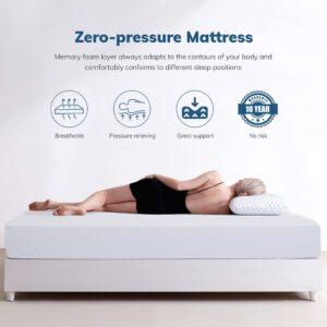 TMEOSK Twin Size Mattress, 8 inch Gel Memory Foam Green Tea Mattress for a Cool Sleep & Pressure Relief, Medium Firm Feel with Motion Isolating