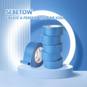 SEBETOW 10 Rolls Painters Tape 2 inch Bulk Painter Tape Blue Wide Roll, Blue Masking Tape, 2 Inches x 55 Yards for General Purpose Wall Painting, Home Improvement