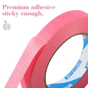 KIWIHUB Pink Painter's Tape,1" x 60 Yards - 14 Day Easy Removal Decorative Masking Tape for Painting,Labeling,DIY Crafting,Decoration and School Projects