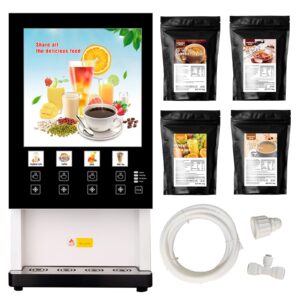 gusohapy 4 Flavors, 4 Cold Drinks And 4 Hot Drinks, Filtered Water Commercial Instant Coffee Milk Tea Machine Commercial Beverage Dispenser Self Cleaning and parts