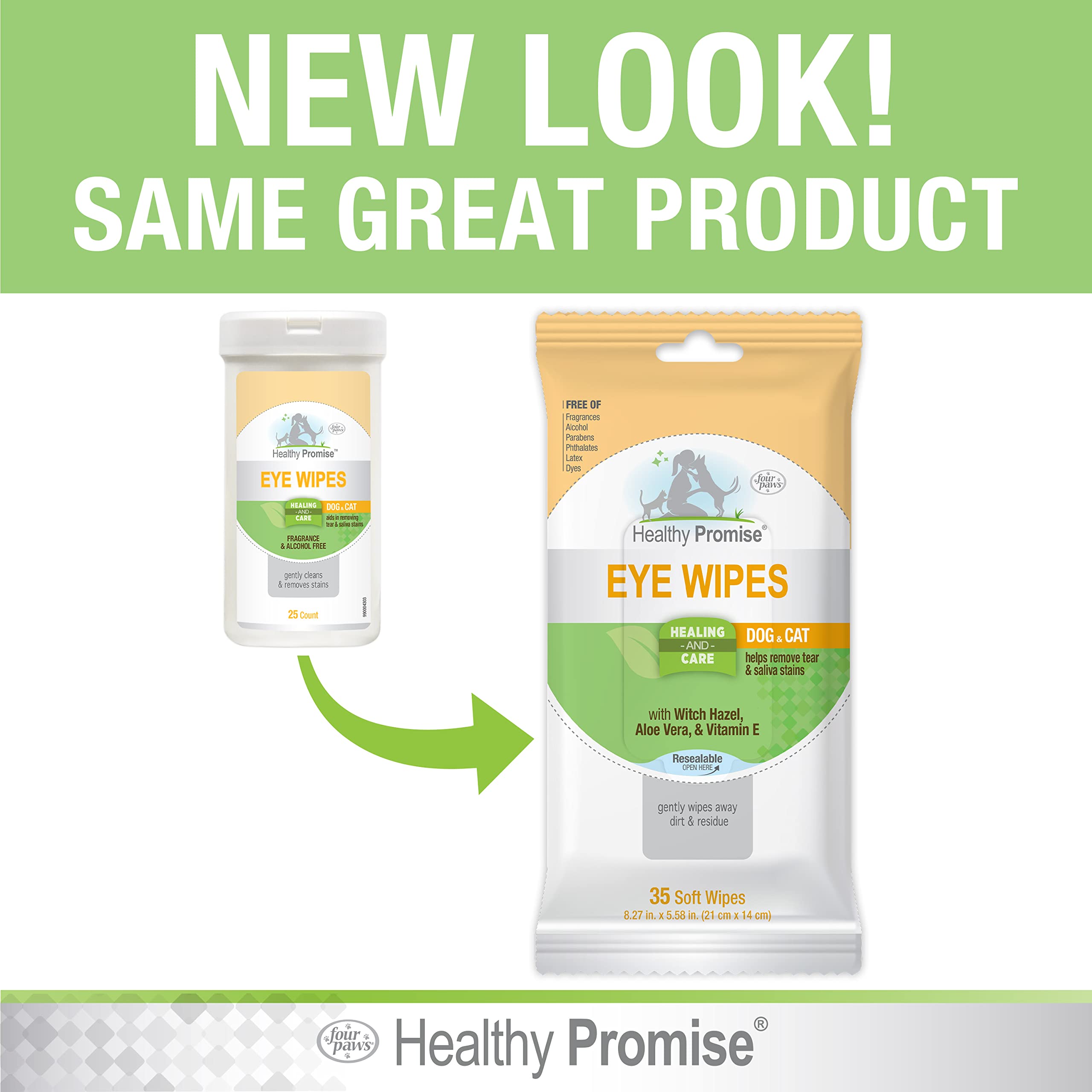 Four Paws Healthy Promise Pet Eye Wipes 35 Count