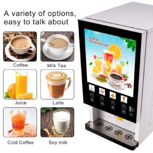 gusohapy 4 Flavors, 4 Cold Drinks And 4 Hot Drinks, Filtered Water Commercial Instant Coffee Milk Tea Machine Commercial Beverage Dispenser Self Cleaning and parts