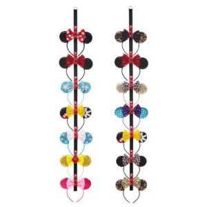 2pcs mouse ears headband holder polka dot hanging wall display decor vertical headpiece organizer hair bow accessories hanger holder