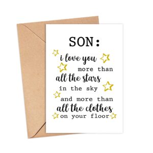 Emily gift Card For Son -Funny Card For Son -Son's Birthday Card -Teenage Son -Recycled Son Card -Joke Card For Son - Son Card -Eco Friendly Card