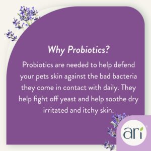 Ari Probiotic Deodorizer Spray for Dogs (8 oz) – Lavender & Eucalyptus Scent – pH-Balanced, Long-Lasting Freshness, Sulfate-Free, Gentle for All Breeds