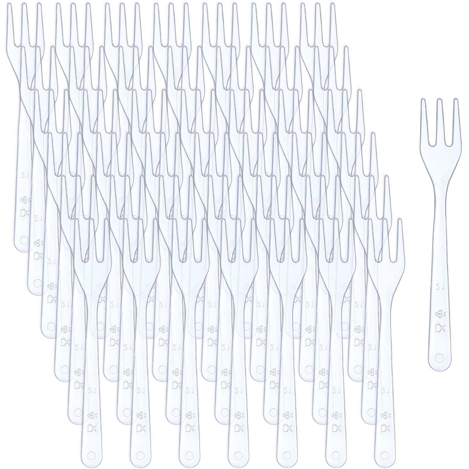 500 Pcs Clear Plastic Mini Forks 3.7 x 0.6 Inch Tiny Plastic Forks Small Disposable Appetizer Forks Dessert Cocktail Forks Tasting Forks Tiny Utensils for Fruit Dessert Cakes Party Serving Supplies