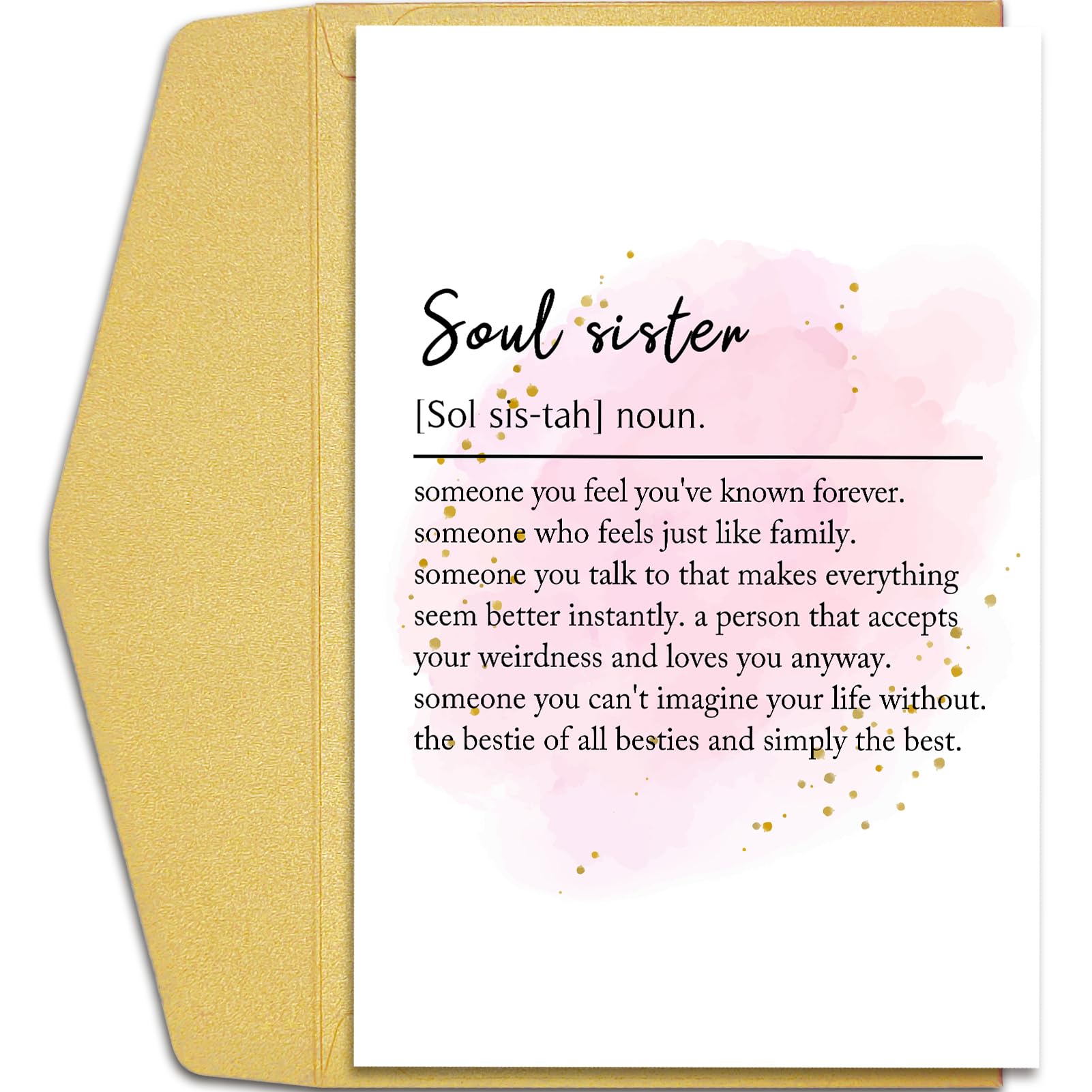 Qiliji Soul Sister Definition Birthday Card, Bestie Birthday Card Gift, Funny Birthday Card for Best Friend, Friendship Birthday Card