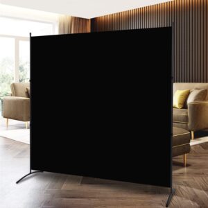 room divider single panel privacy screen, 71''x72''h large divider for room separation, thickened fabric 6ft room divider wall screen for bedroom office school, portable partition room dividers, black