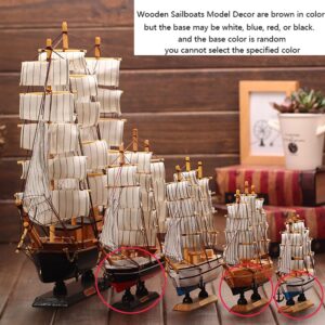 Wooden Sailboat Model Decor Miniature Sailing Boat Ship Model Home Decoration Rustic Mini Antique Sailboat Ornament Crafts Handcrafted Nautical Ocean Theme Sailing Boat for Home Office Tabletop