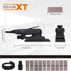 MAXXT Brushless Sheet Sander Electric 3mm Orbital 350W 3A Multi-function 10000RPM Variable Speed Corded Orbital Sanders Machine with 10 Sanding Paper for Woodworking Palm Sander Finishing Sander