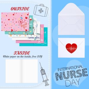 Jutom 60 Sets CNA Nurse Week Gift National Healthcare Graduation Appreciate Gift Card Thank You Cards for Nurses Doctor with Stickers Envelopes Greeting Card Nurses Week Day Medical Assistant