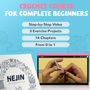 Crochet Kit for Beginners, Unicorn Crochet Kits for Kids and Adults Include Rainbow Yarn, Videos Tutorials, Eyes, and Crochet Hook - Crochet Animal Kit, Beginner Crochet Kit - Gift for Birthdays