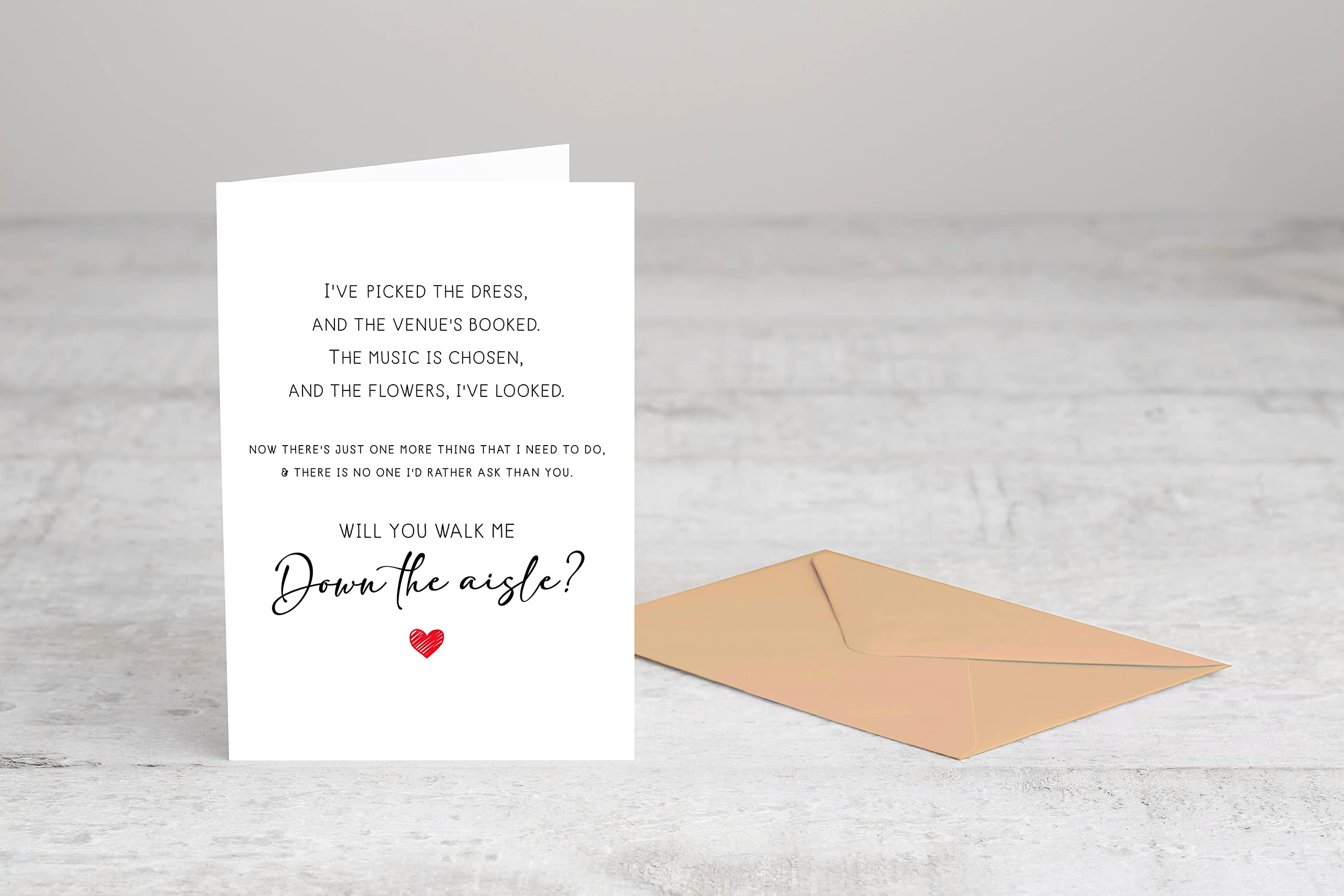 Will You Walk Me Down The Aisle - Proposal Note Card - No One I'd Rather Ask Poem - Gift From Bride 1