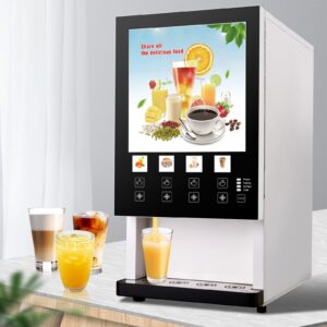 gusohapy 4 flavors, 4 cold drinks and 4 hot drinks, filtered water commercial instant coffee milk tea machine commercial beverage dispenser self cleaning and parts